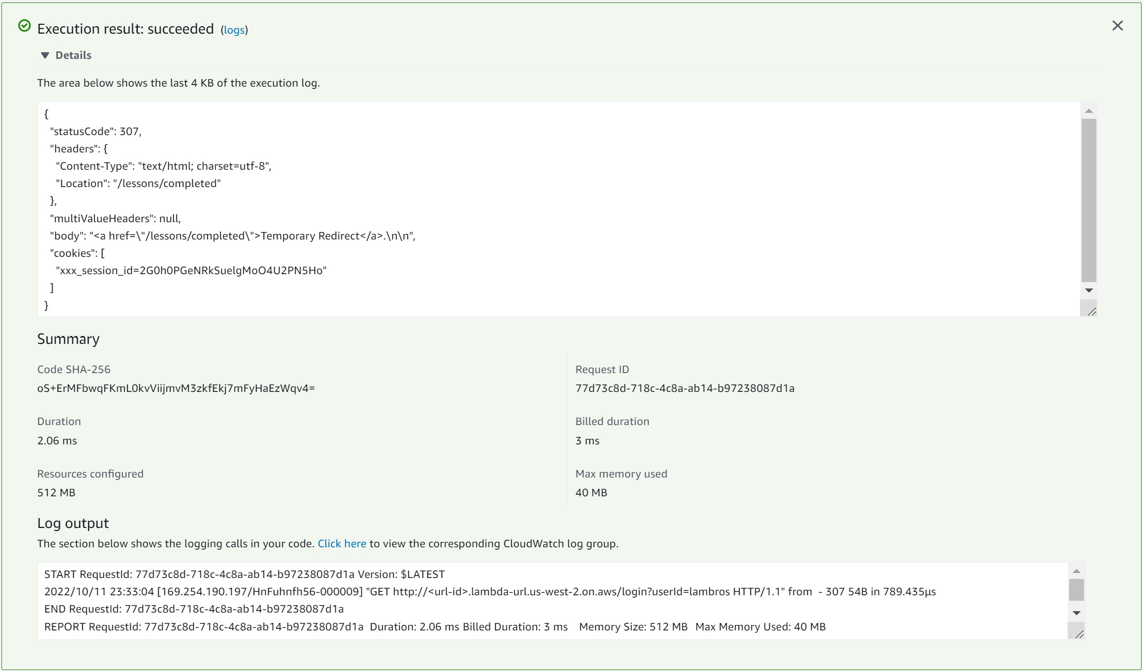 AWS Lambda runtime duration